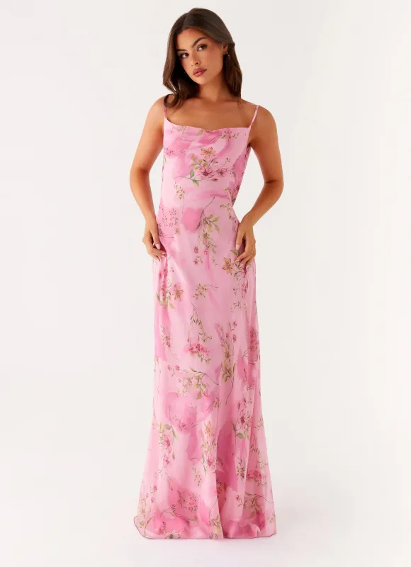 Orlando Maxi Dress - Pink Floral Print sold by Peppermayo
