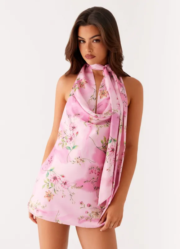 Heidi Mini Dress - Pink Floral sold by Peppermayo