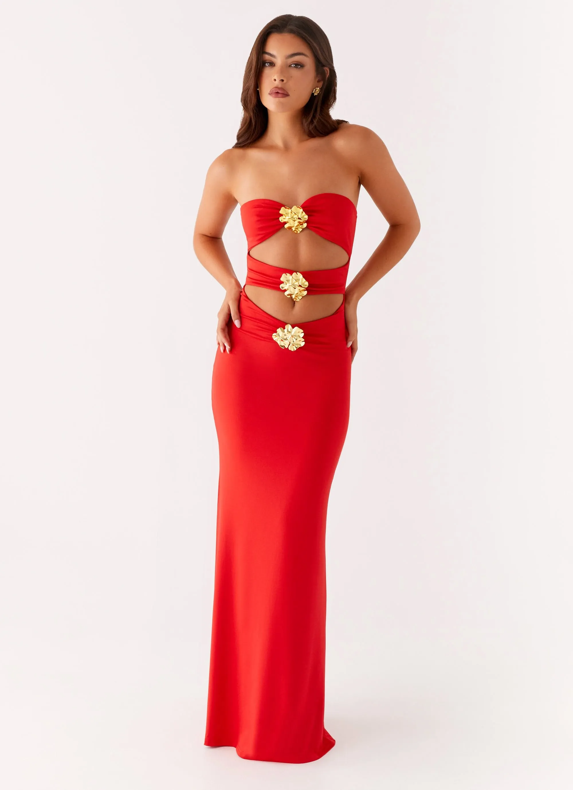 Raye Maxi Dress - Tangerine sold by Peppermayo