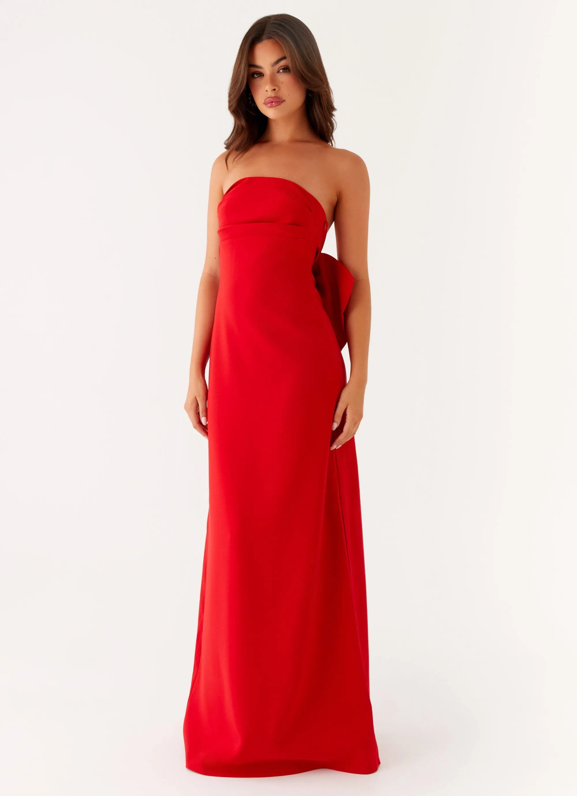 Meredith Maxi Dress - Red sold by Peppermayo