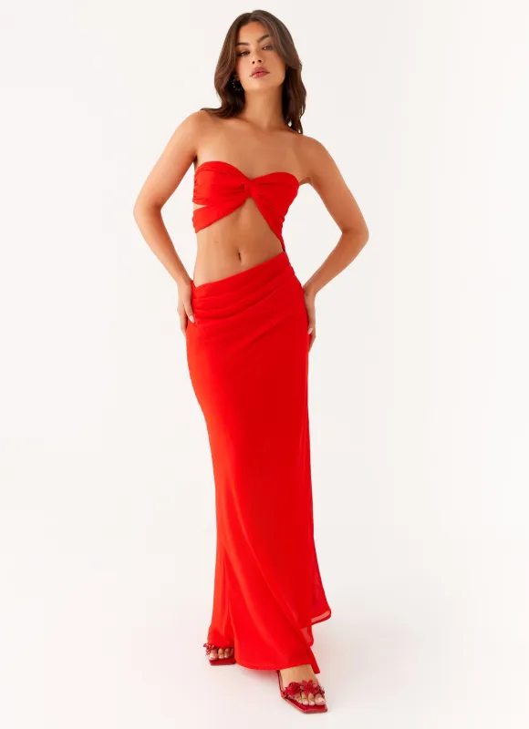 Carla Maxi Dress - Red sold by Peppermayo