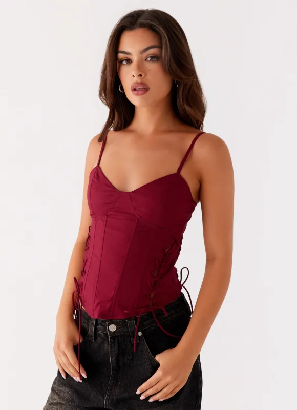 Tallie Corset Top - Red sold by Peppermayo