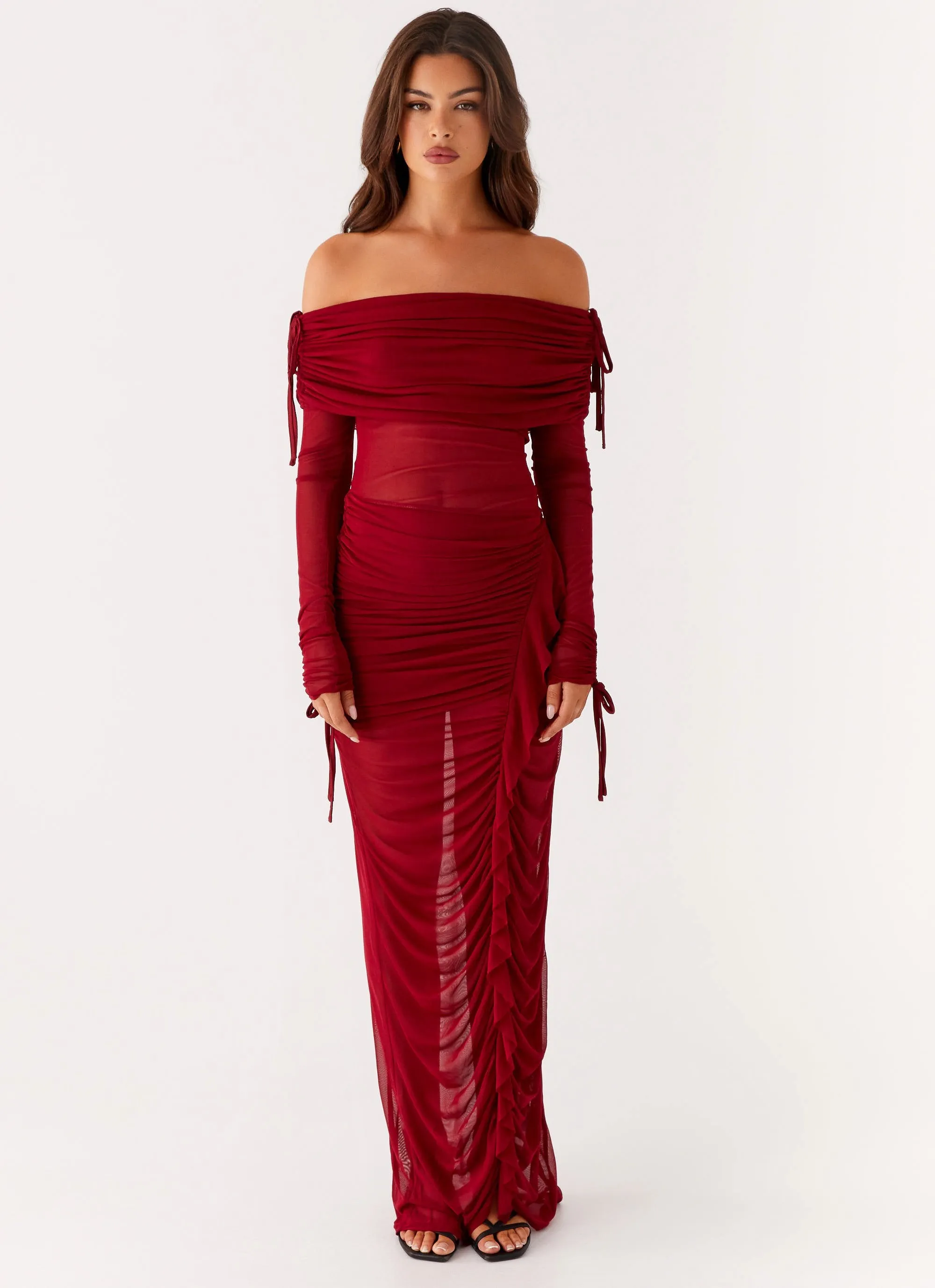 Teala Mesh Maxi Dress - Red sold by Peppermayo product image thumbnail 2