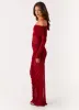 Teala Mesh Maxi Dress - Red sold by Peppermayo
