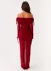 Teala Mesh Maxi Dress - Red sold by Peppermayo