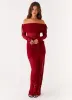 Teala Mesh Maxi Dress - Red sold by Peppermayo