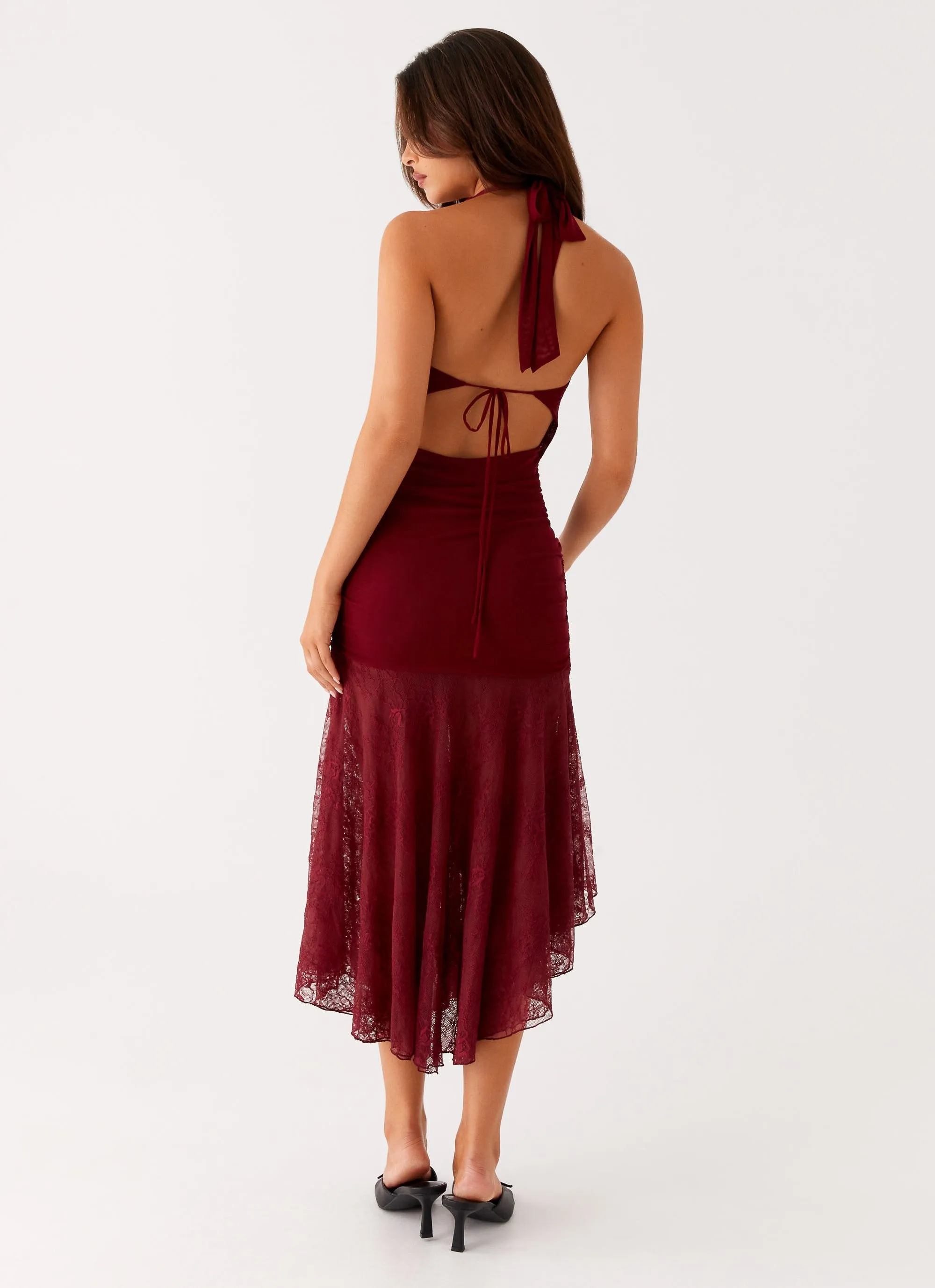 Burnout Midi Dress - Maroon sold by Peppermayo product image thumbnail 4