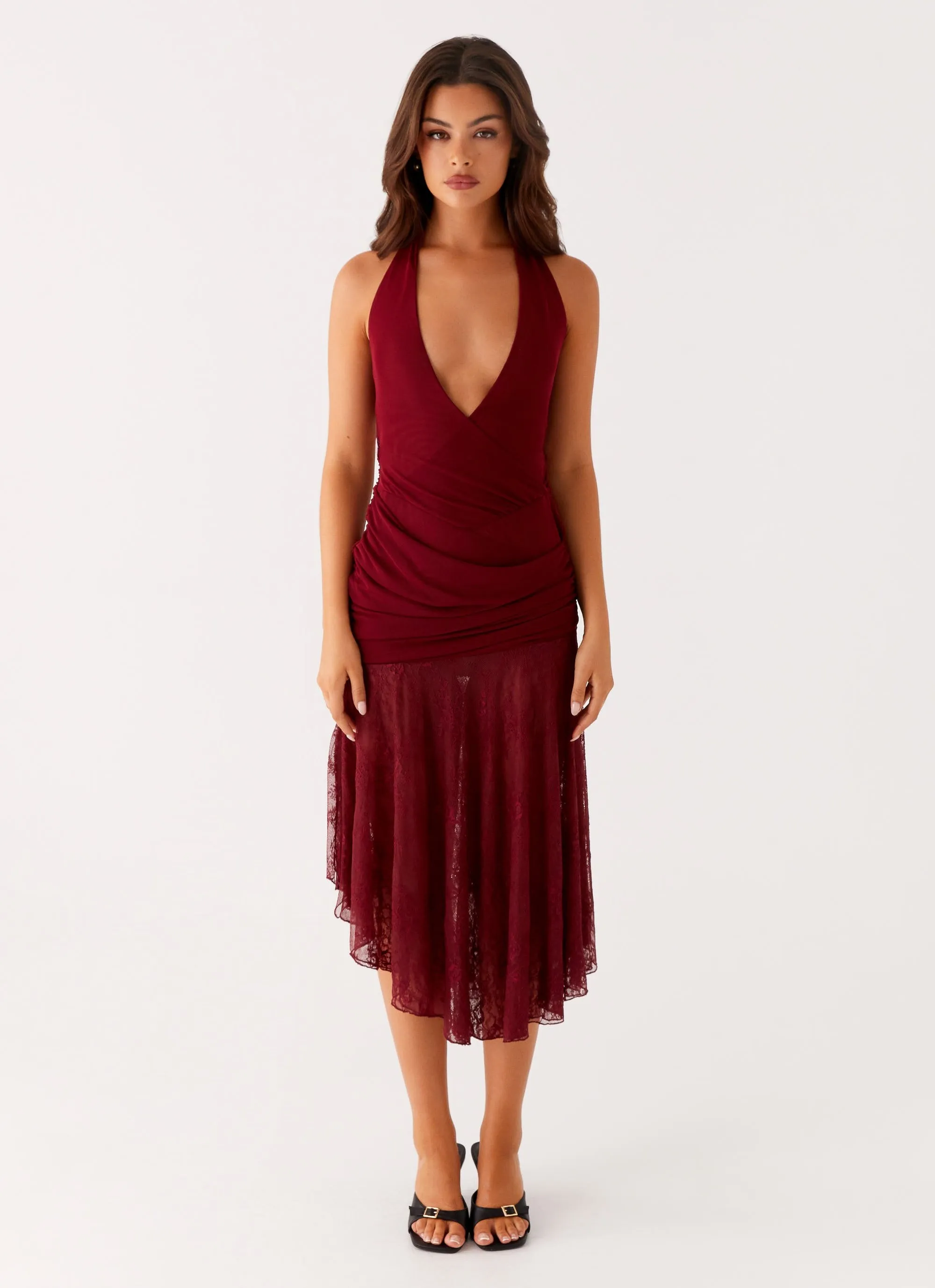 Burnout Midi Dress - Maroon sold by Peppermayo product image thumbnail 2