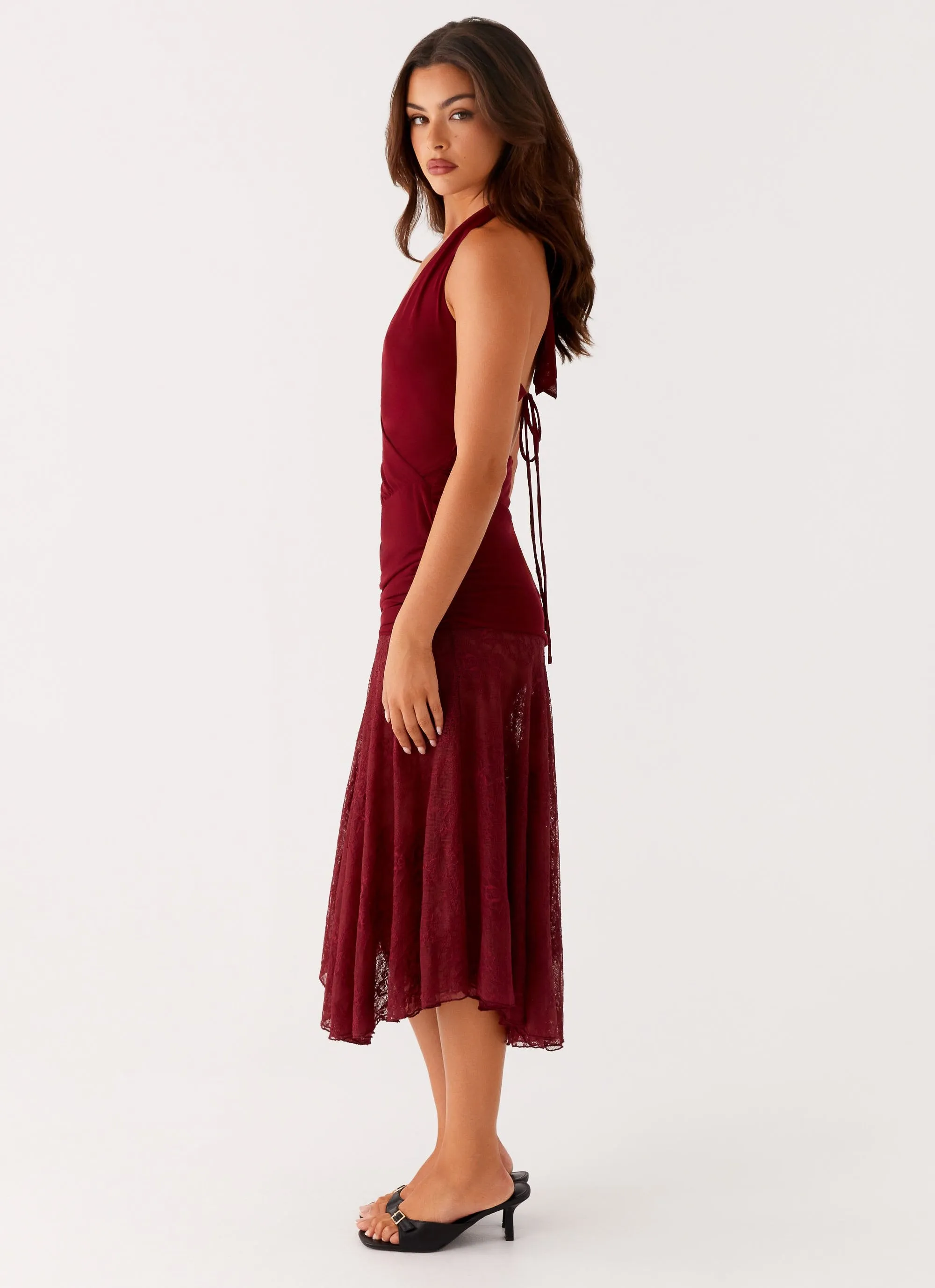 Burnout Midi Dress - Maroon sold by Peppermayo product image thumbnail 3