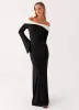 Hits Different Long Sleeve Maxi Dress - Black sold by Peppermayo