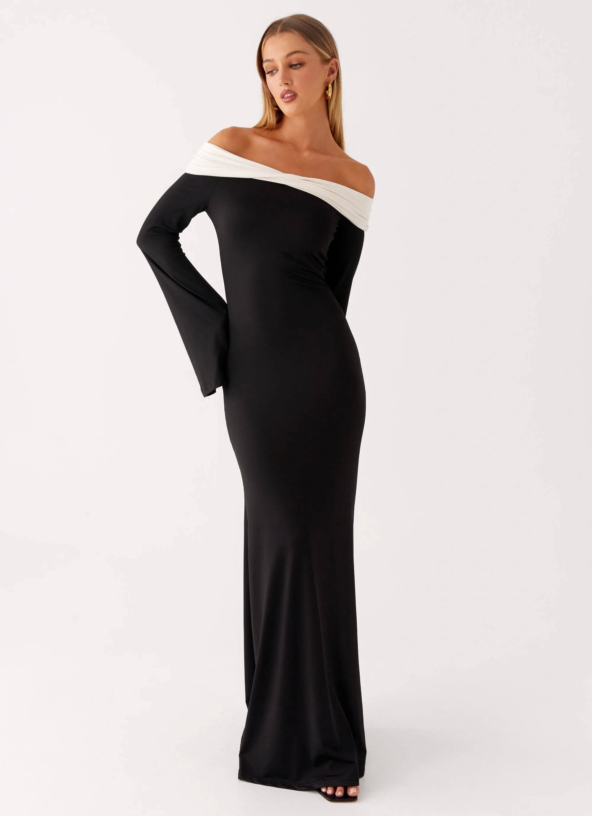 Hits Different Long Sleeve Maxi Dress - Black sold by Peppermayo product image thumbnail 5