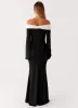 Hits Different Long Sleeve Maxi Dress - Black sold by Peppermayo