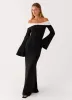 Hits Different Long Sleeve Maxi Dress - Black sold by Peppermayo