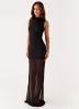 Fondly Mesh Maxi Dress - Black sold by Peppermayo