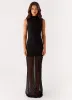 Fondly Mesh Maxi Dress - Black sold by Peppermayo