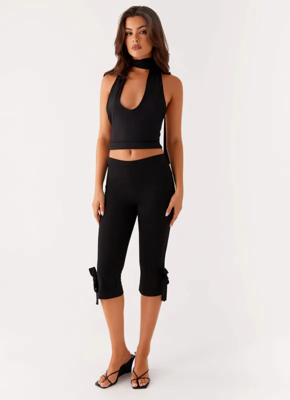 Takeover Capri Pants - Black sold by Peppermayo