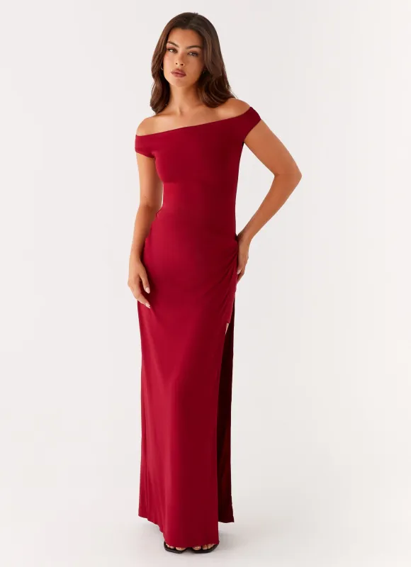 Amerie Maxi Dress - Maroon made by Peppermayo