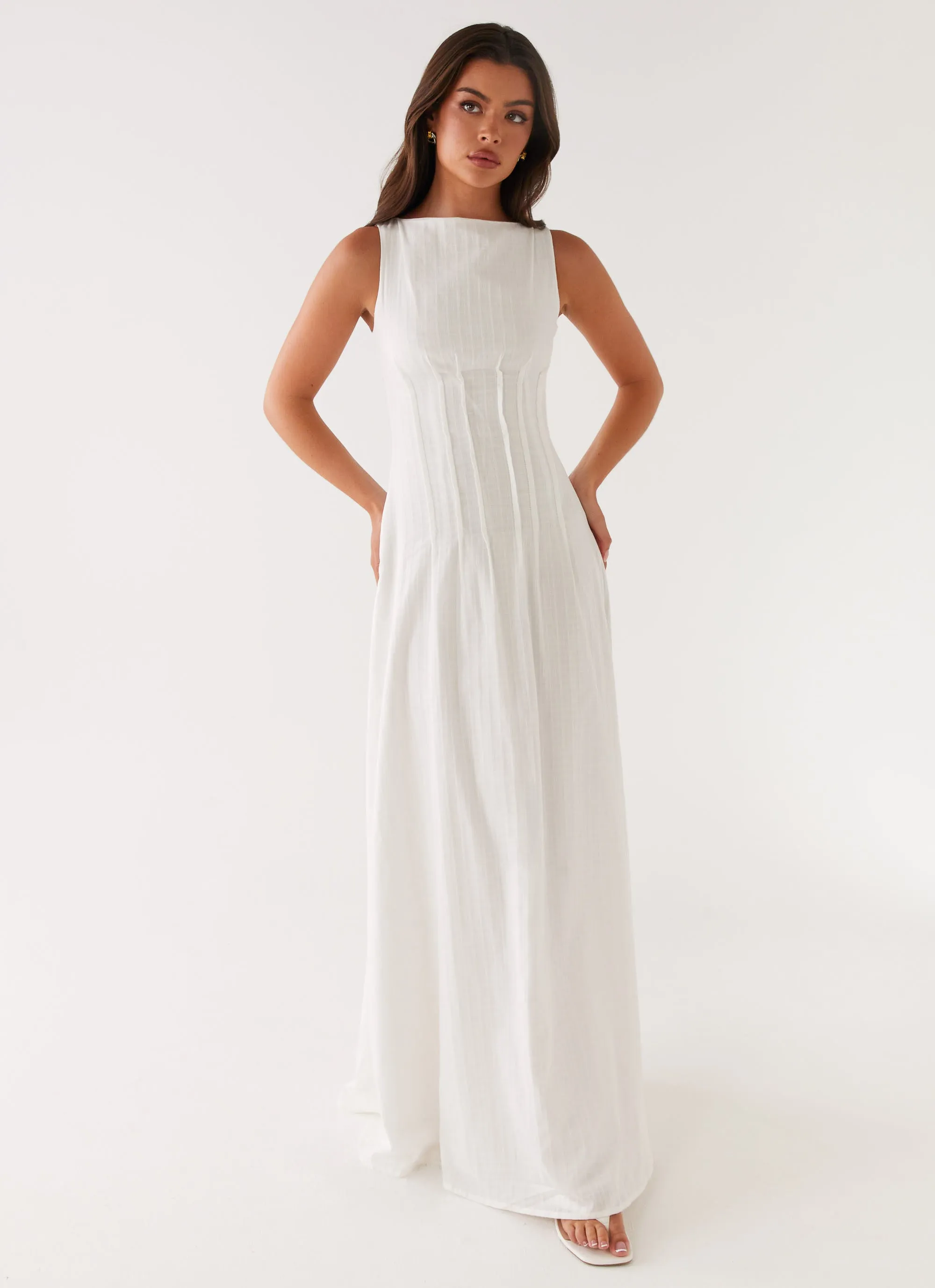 Maloney Maxi Dress - White sold by Peppermayo