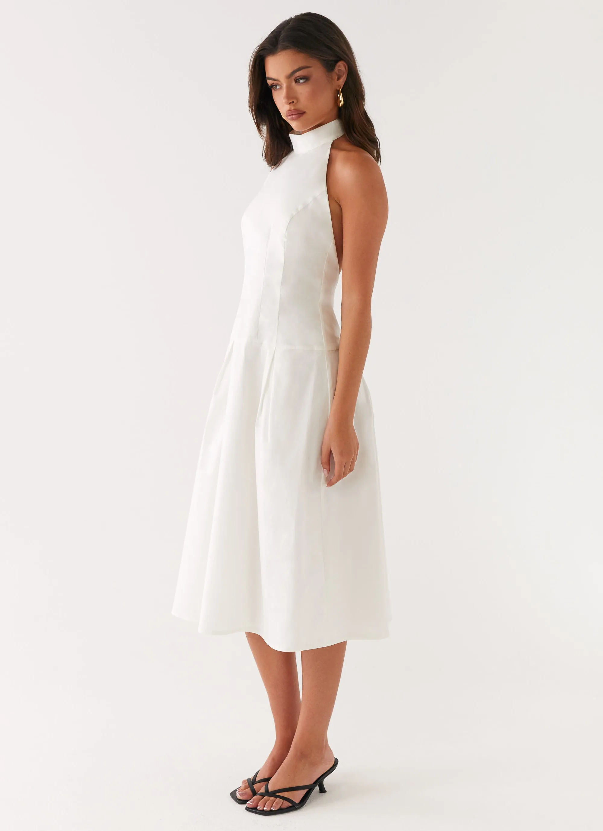 Calla Halter Midi Dress - White sold by Peppermayo product image thumbnail 3