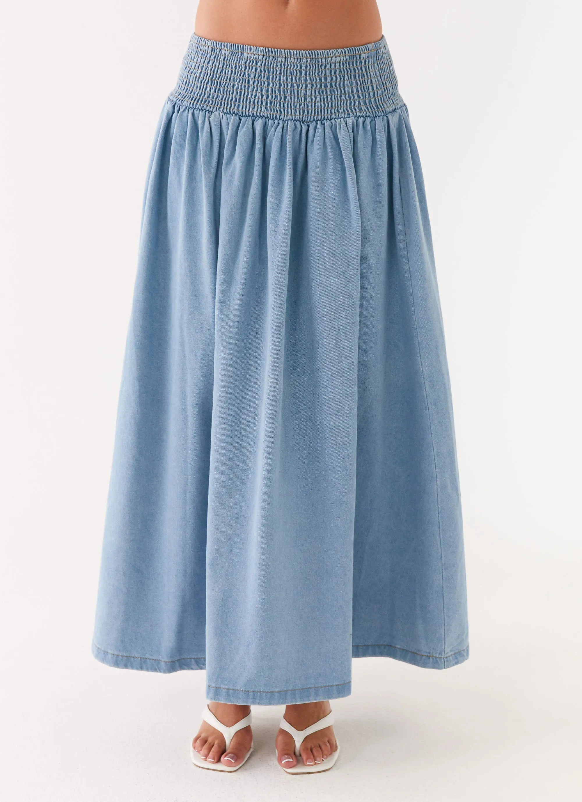 Heater Midi Skirt - Washed Blue sold by Peppermayo product image thumbnail 4