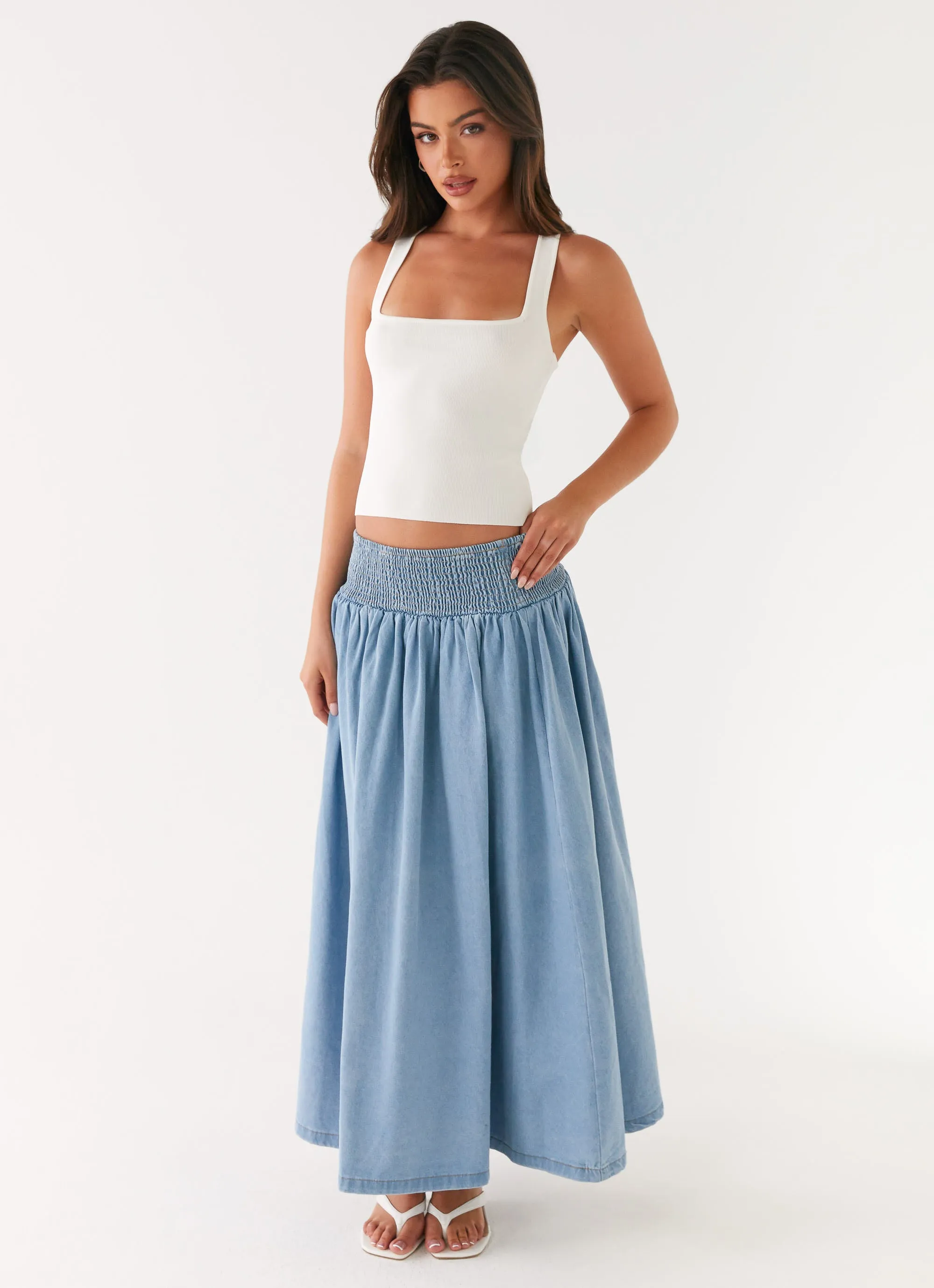 Heater Midi Skirt - Washed Blue sold by Peppermayo product image thumbnail 5