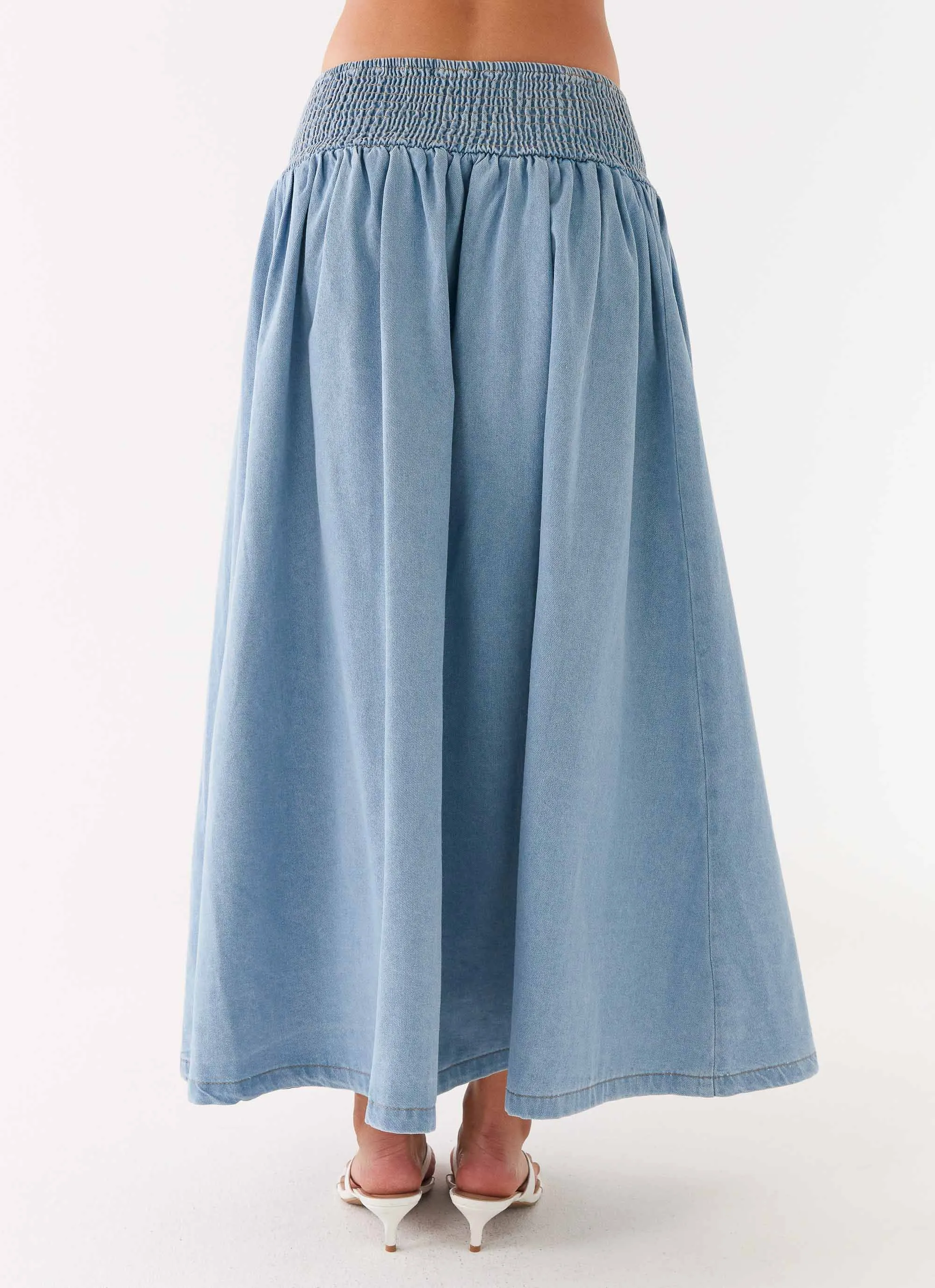 Heater Midi Skirt - Washed Blue sold by Peppermayo product image thumbnail 3