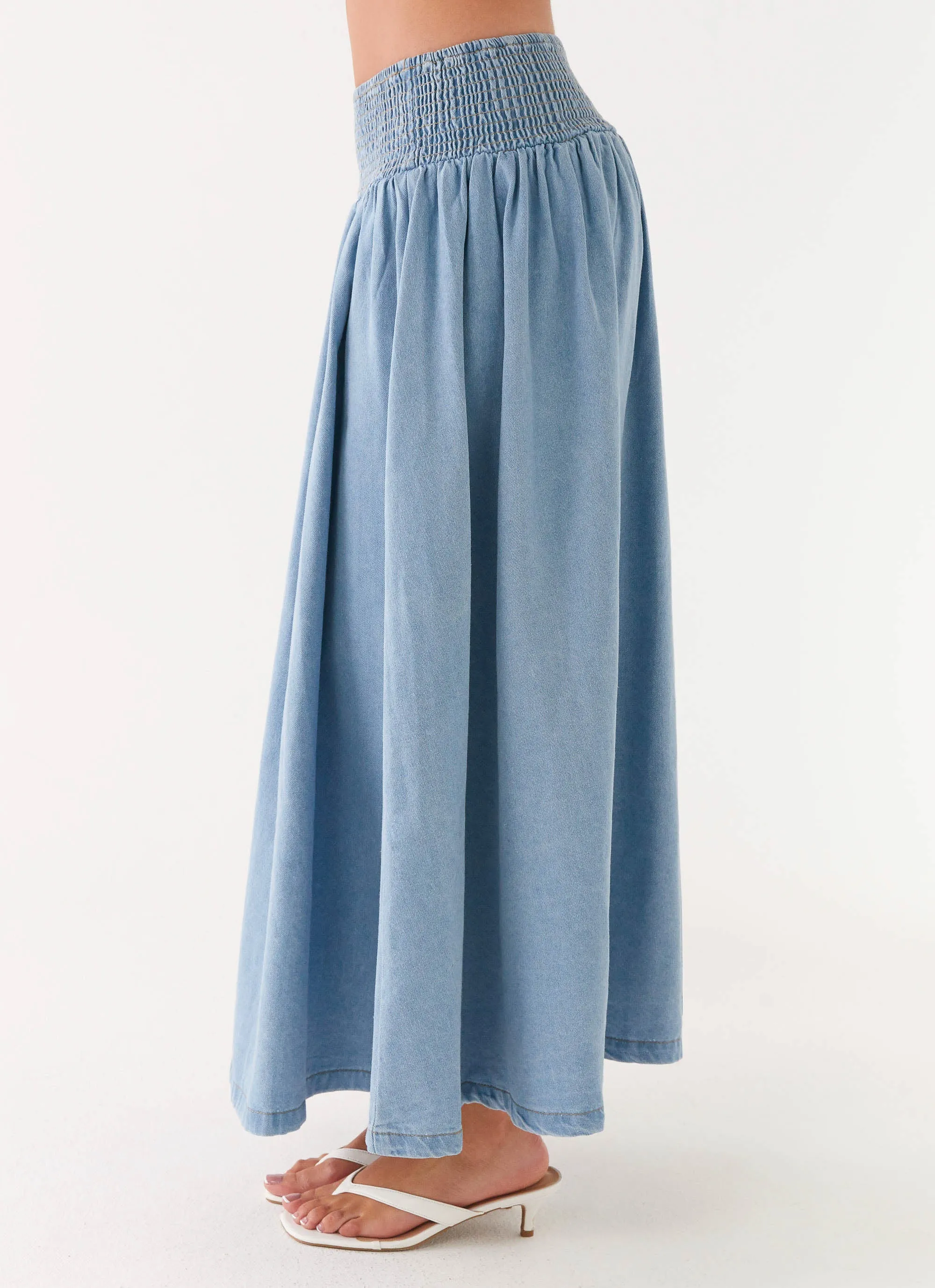 Heater Midi Skirt - Washed Blue sold by Peppermayo product image thumbnail 2