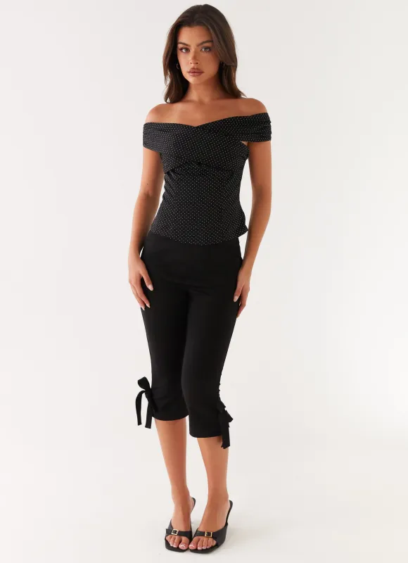 Tamera Top - Black Polka Dot sold by Peppermayo