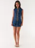 Maysa Low Rise Mini Skirt - Dark Blue sold by Peppermayo