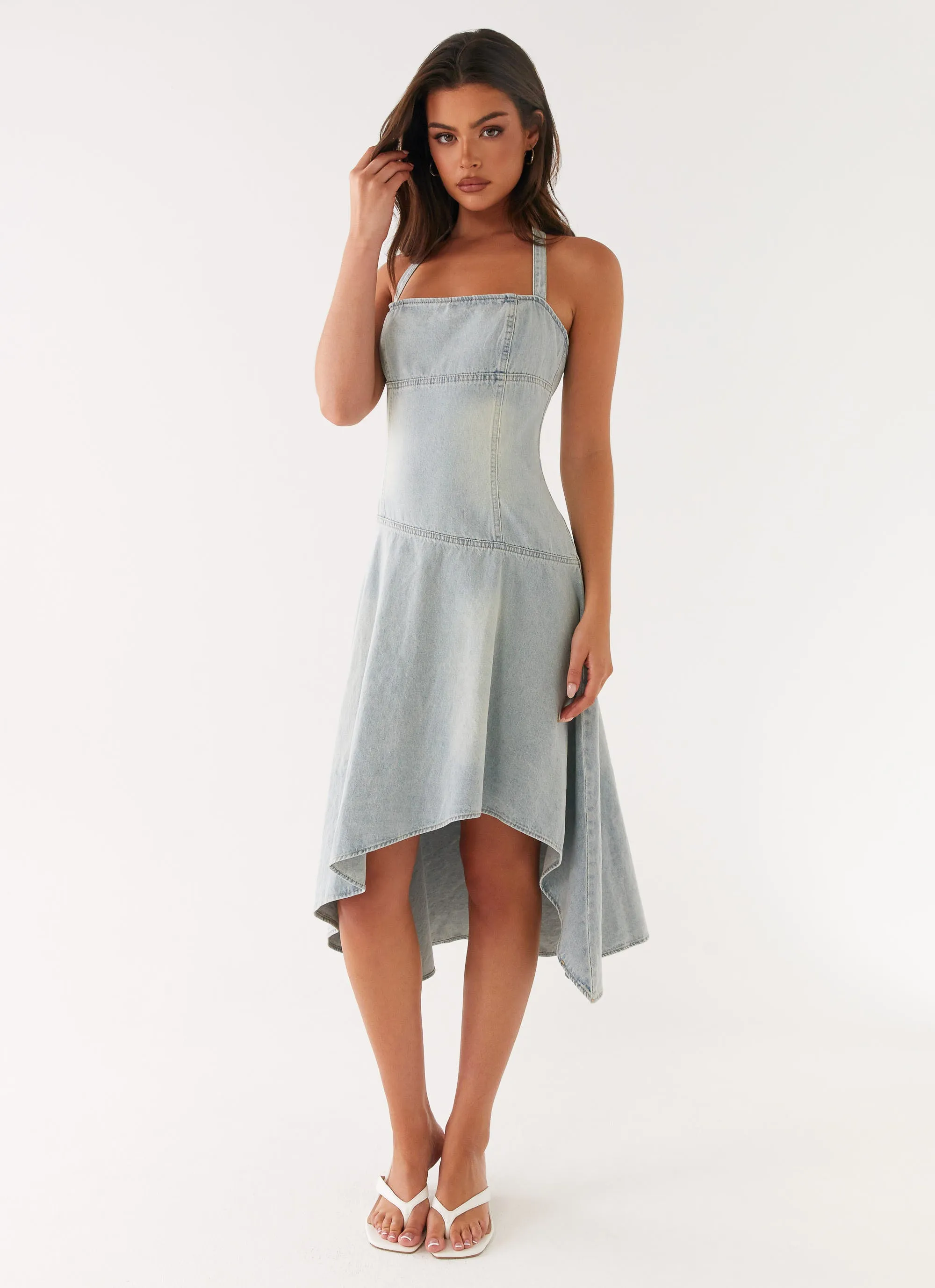 Tanisha Denim Midi Dress - Washed Blue sold by Peppermayo product image thumbnail 4