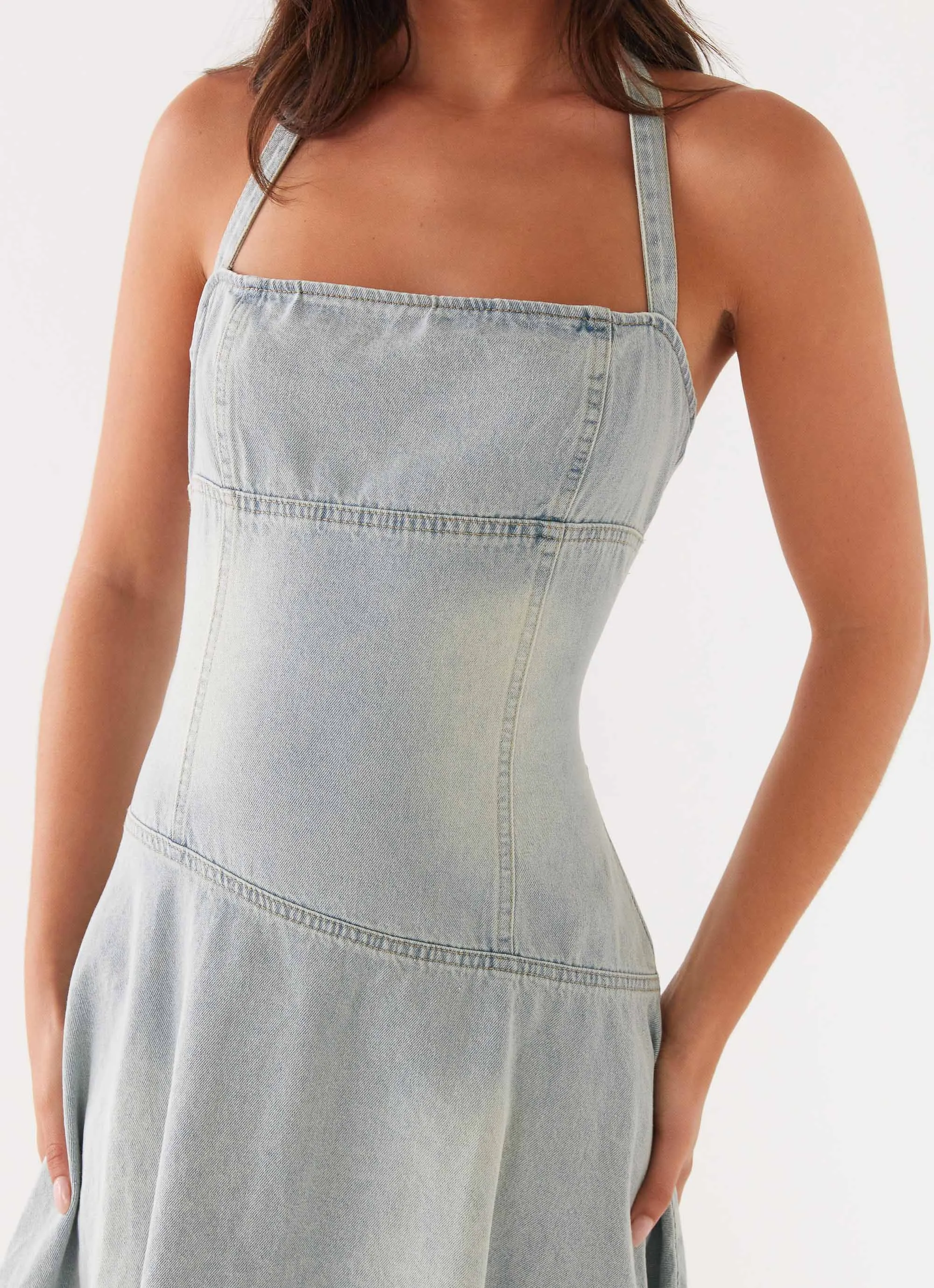 Tanisha Denim Midi Dress - Washed Blue sold by Peppermayo product image thumbnail 3