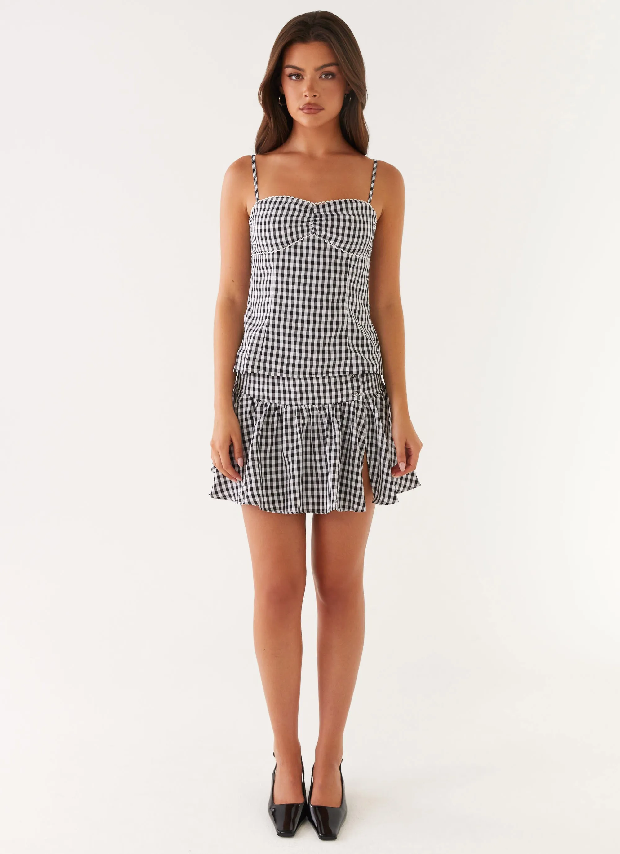 Bellamy Mini Skirt - Black Gingham sold by Peppermayo product image thumbnail 2