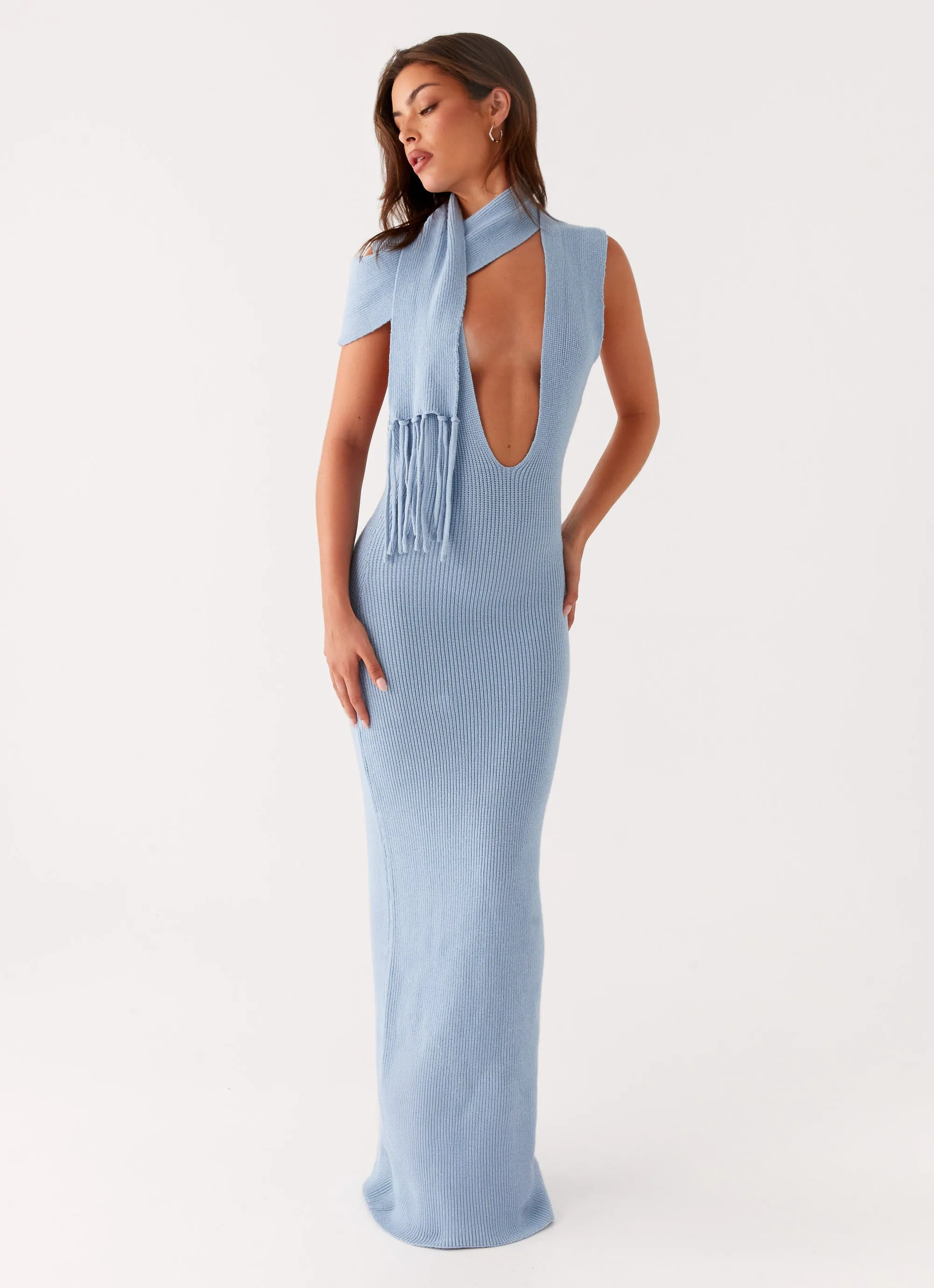 Raine Knit Maxi Dress - Blue sold by Peppermayo product image thumbnail 5