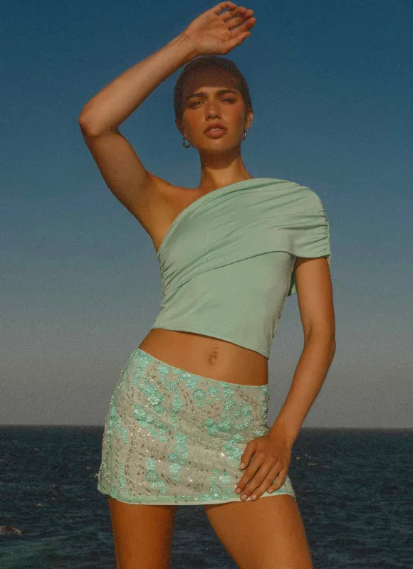 Kandi Mini Skirt - Mint sold by Peppermayo