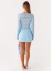 Consie Long Sleeve Mini Dress - Pale Blue sold by Peppermayo