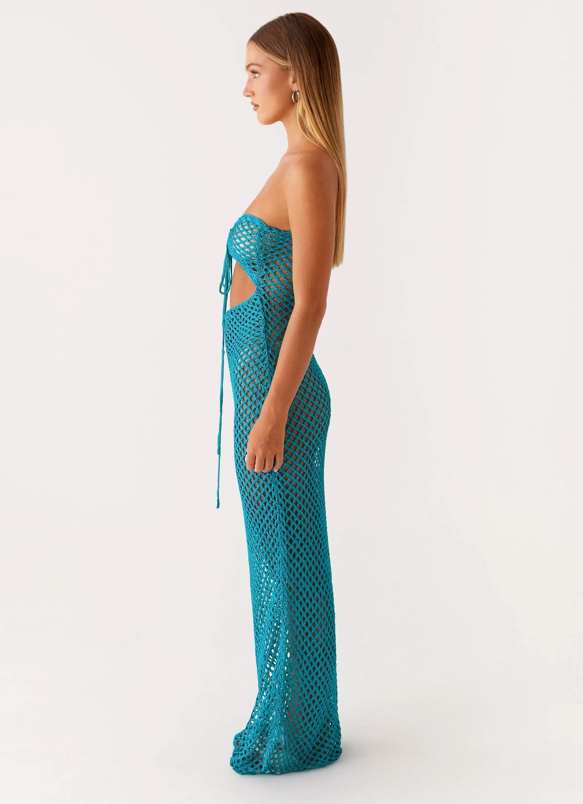 Sun Kissed Crochet Maxi Dress - Blue sold by Peppermayo product image thumbnail 5