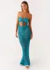 Sun Kissed Crochet Maxi Dress - Blue sold by Peppermayo