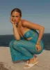 Sun Kissed Crochet Maxi Dress - Blue sold by Peppermayo