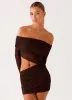 Emery Mini Dress - Chocolate sold by Peppermayo
