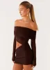 Emery Mini Dress - Chocolate sold by Peppermayo