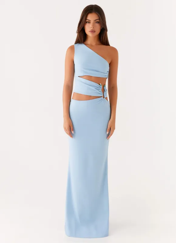 Laylani Cut Out Maxi Dress - Blue sold by Peppermayo