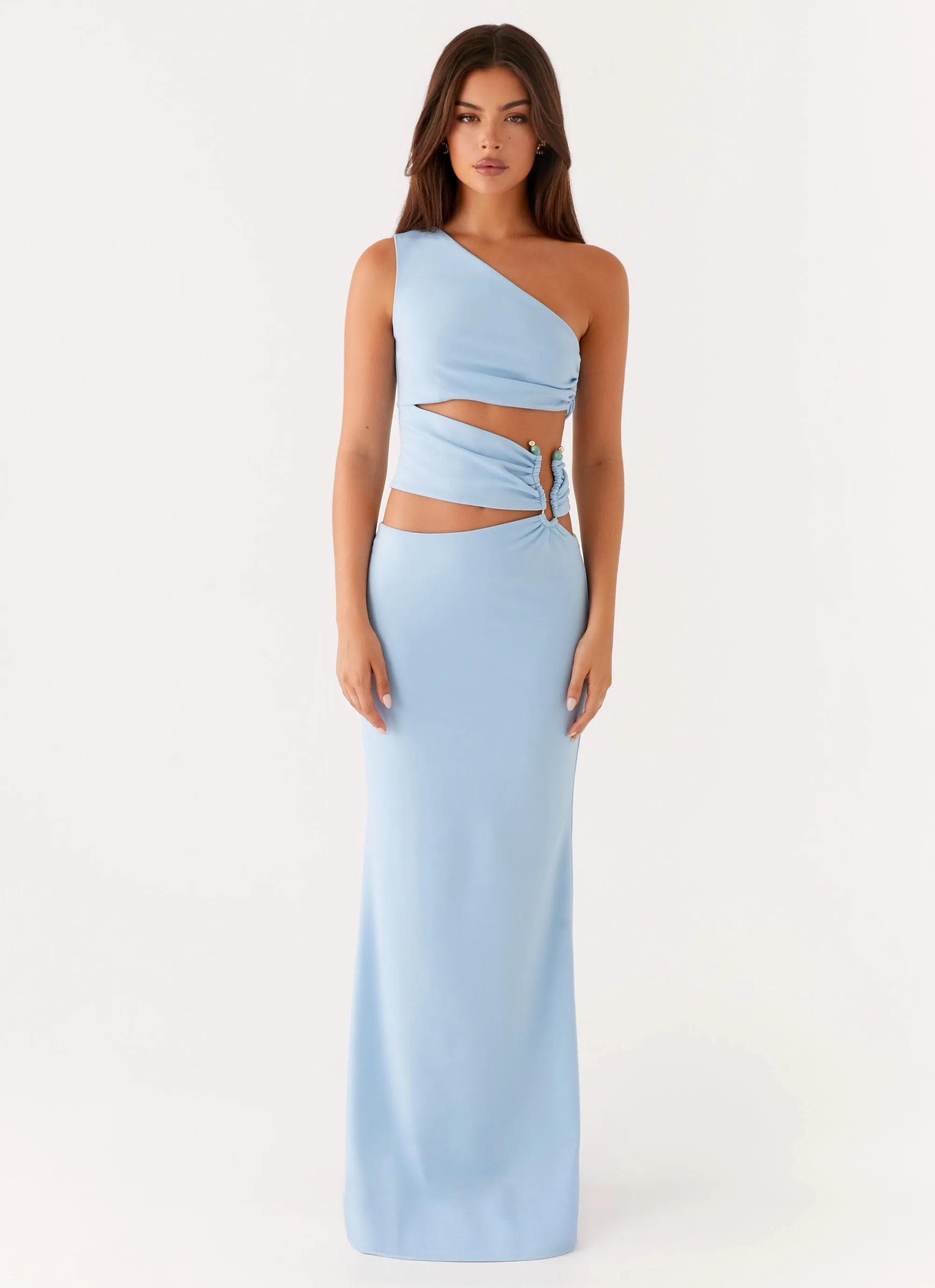 Laylani Cut Out Maxi Dress - Blue sold by Peppermayo