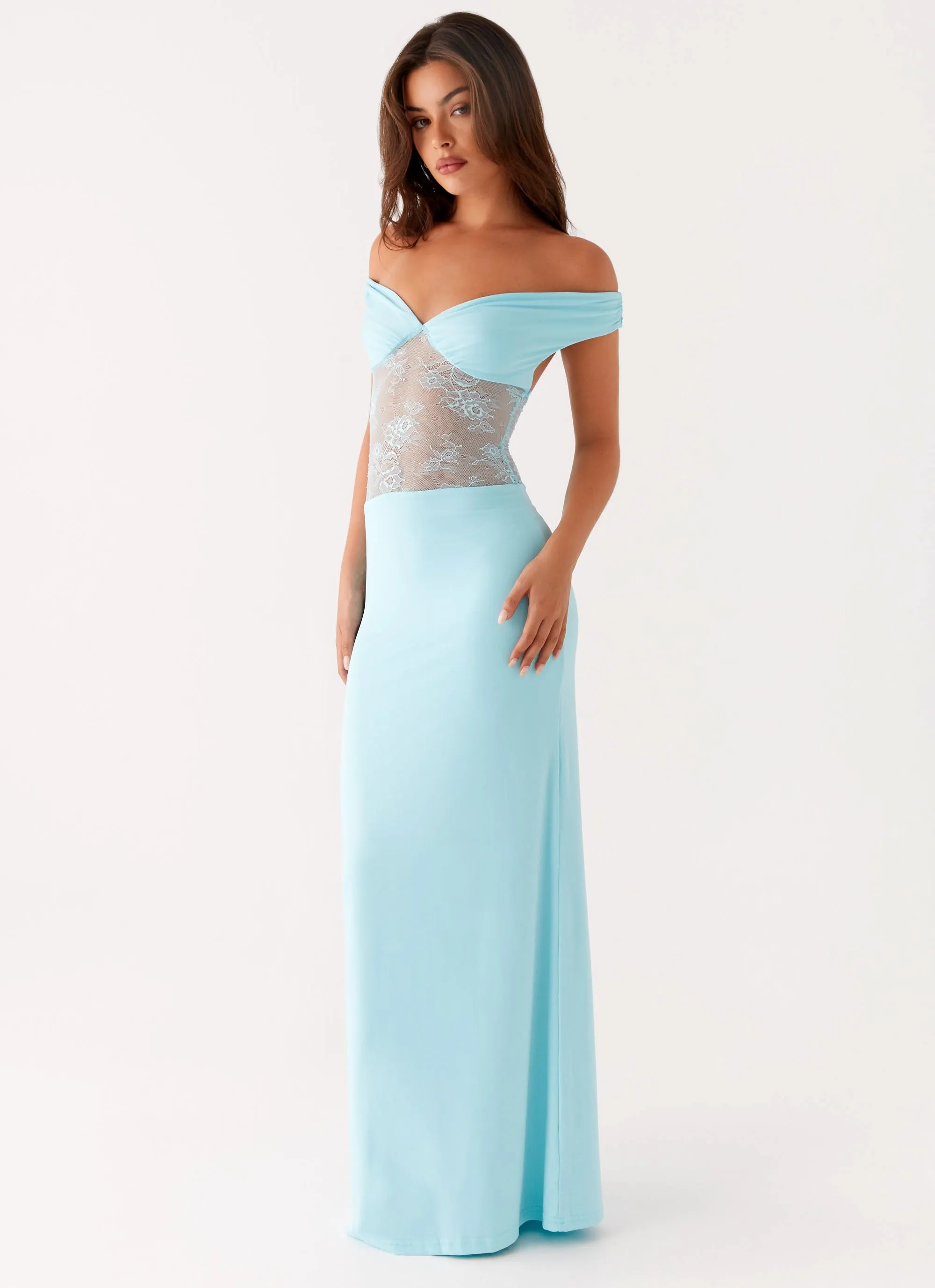 Infatuation Lace Maxi Dress - Turquoise sold by Peppermayo product image thumbnail 4