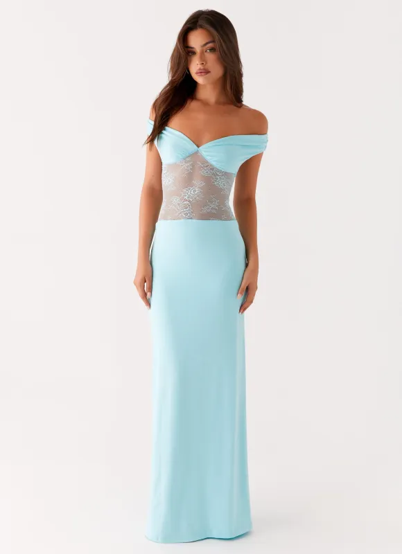 Infatuation Lace Maxi Dress - Turquoise sold by Peppermayo