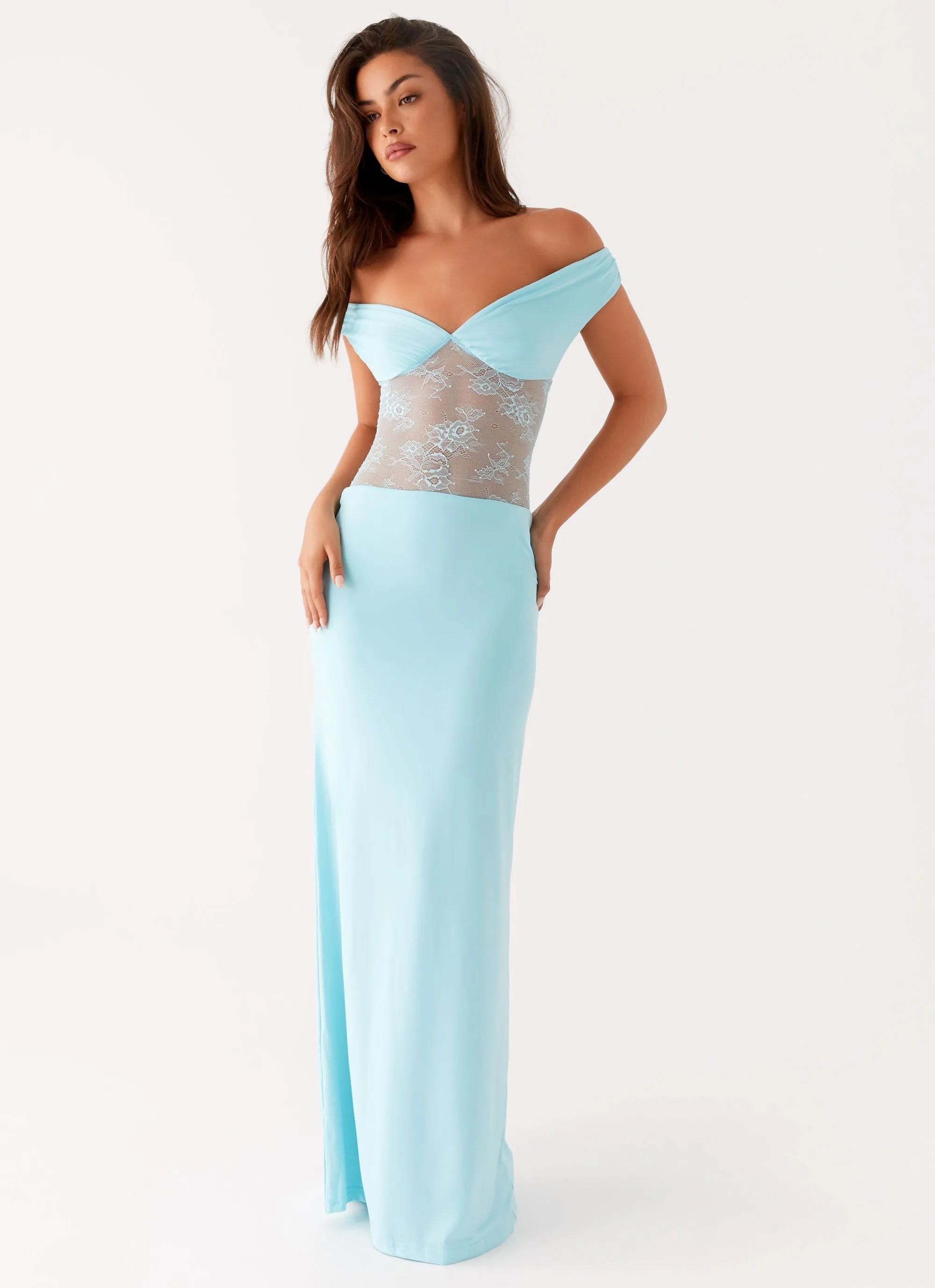 Infatuation Lace Maxi Dress - Turquoise sold by Peppermayo product image thumbnail 5