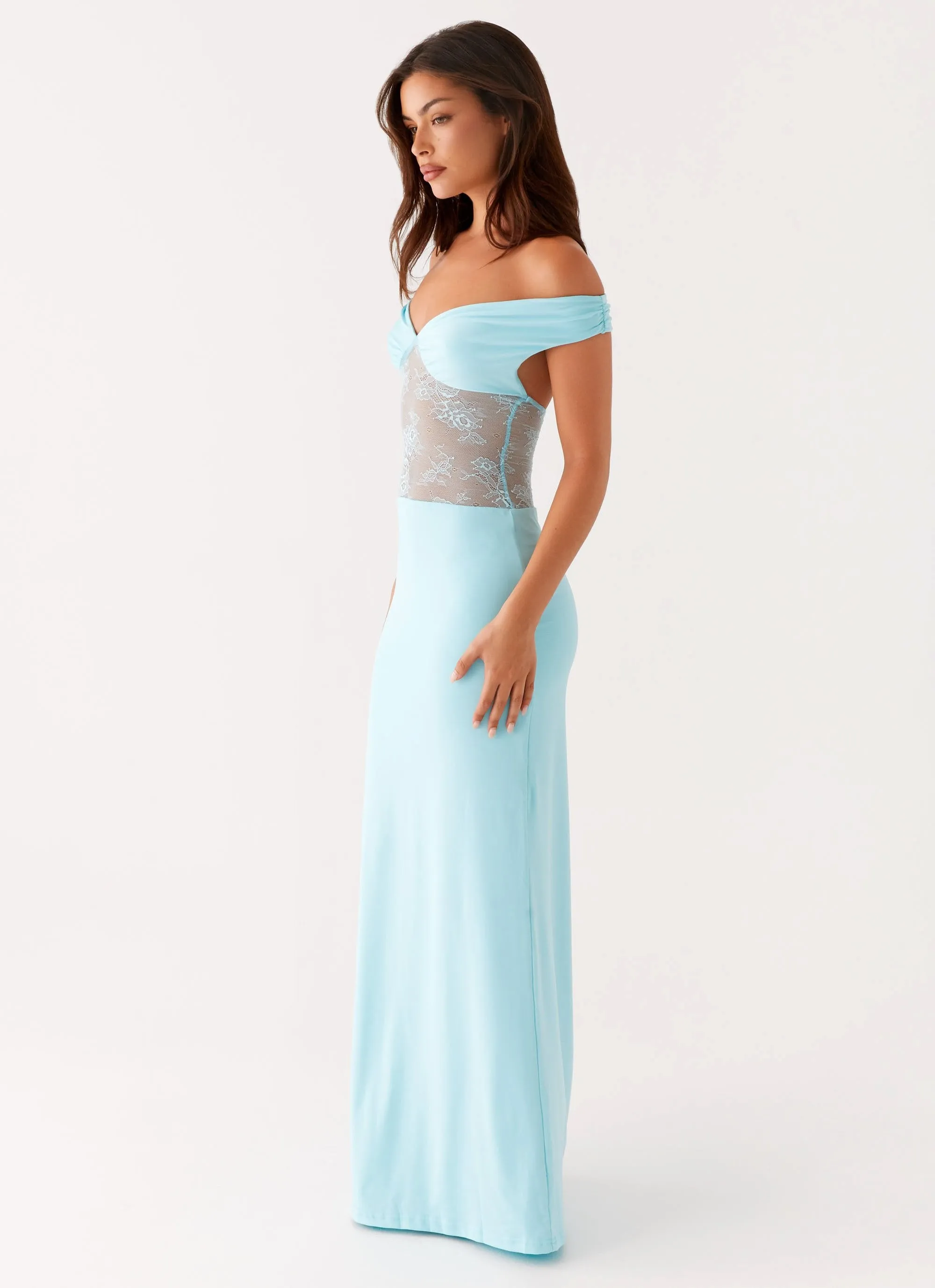 Infatuation Lace Maxi Dress - Turquoise sold by Peppermayo product image thumbnail 2