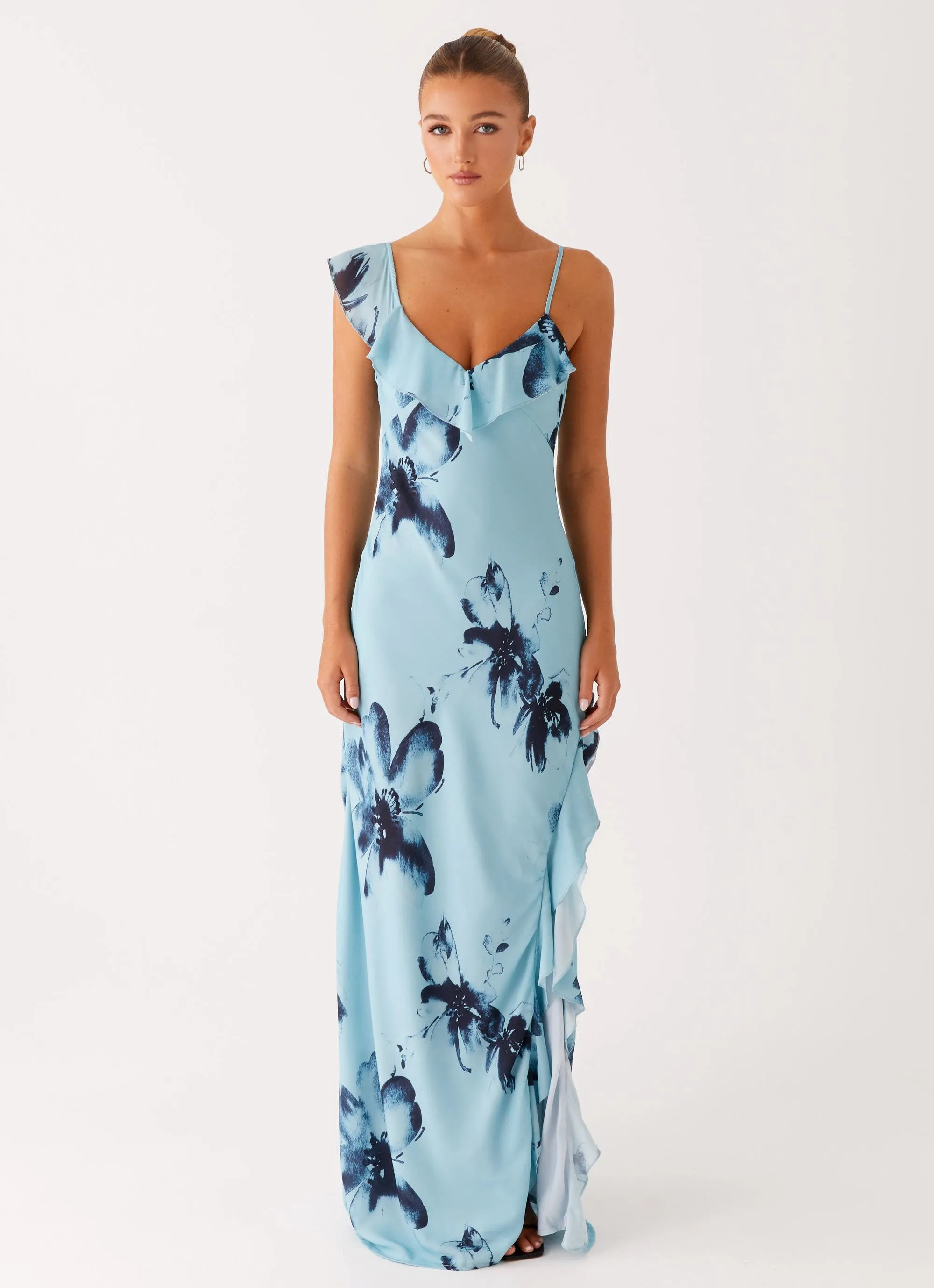 Goldsmith Maxi Dress - Blue Black Floral sold by Peppermayo