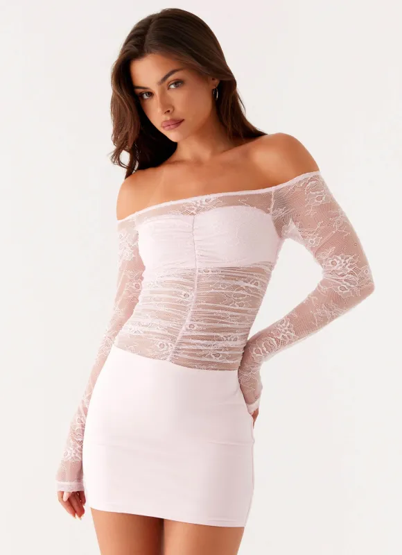 Collide Lace Mini Dress - Pink sold by Peppermayo