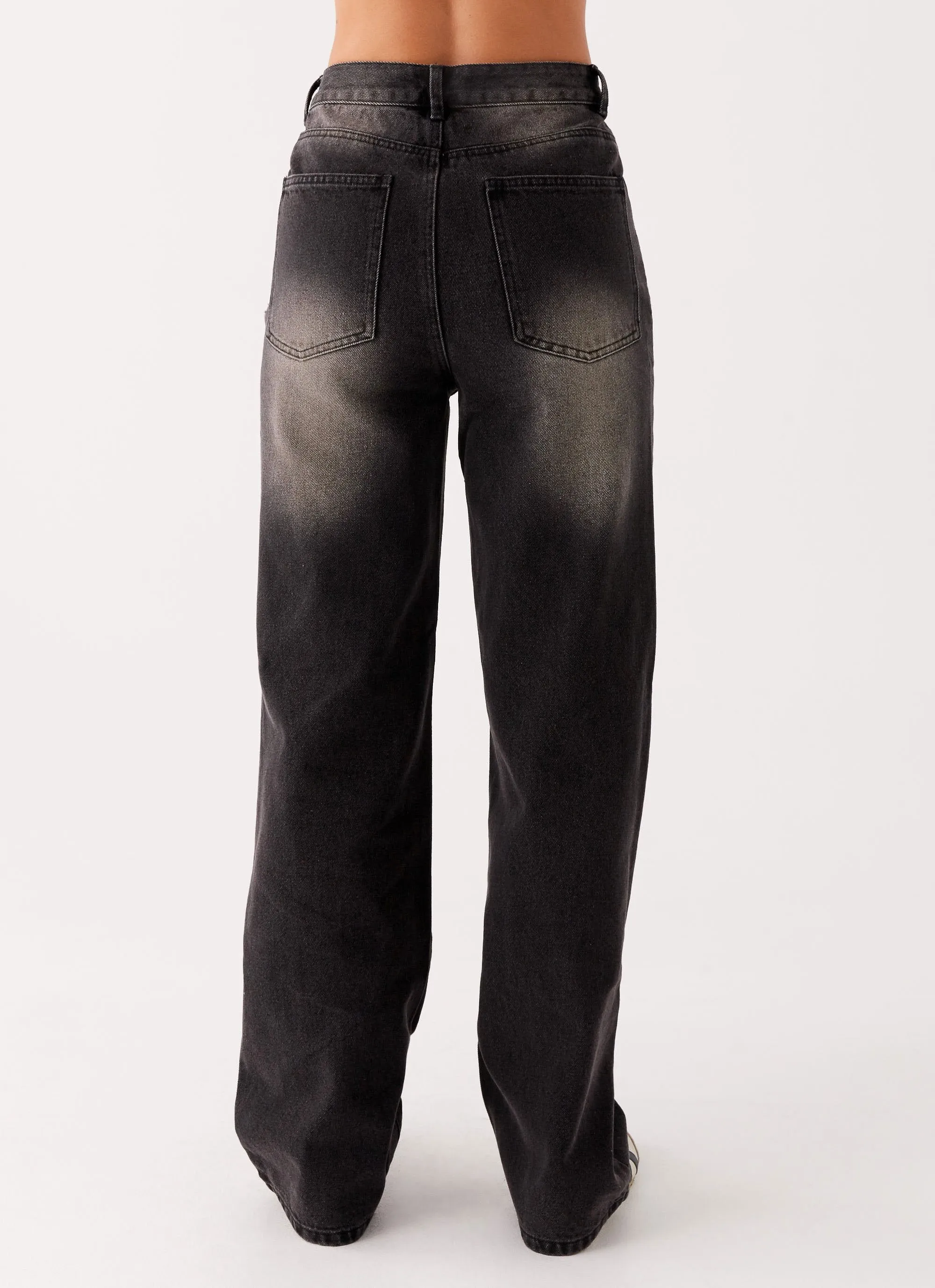 Back Again Straight Leg Denim Jeans - Charcoal Wash sold by Peppermayo product image thumbnail 5