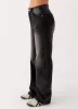 Back Again Straight Leg Denim Jeans - Charcoal Wash sold by Peppermayo